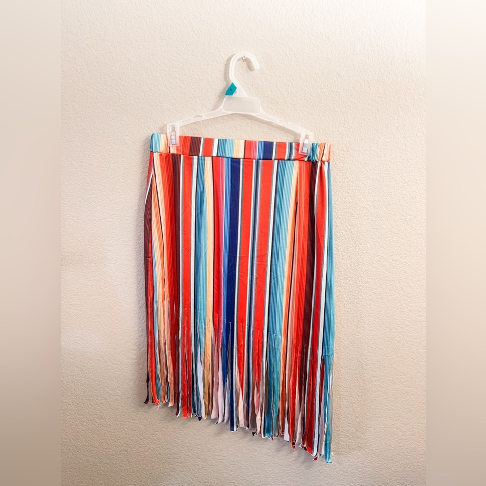 Multi colored fringe skirt